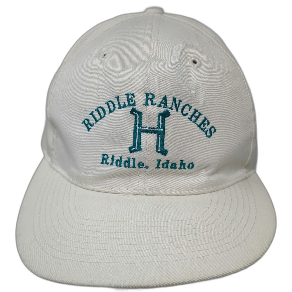 Otto Snapback Hat White One Size Riddle Ranches Idaho Embroidered Graphic Cap